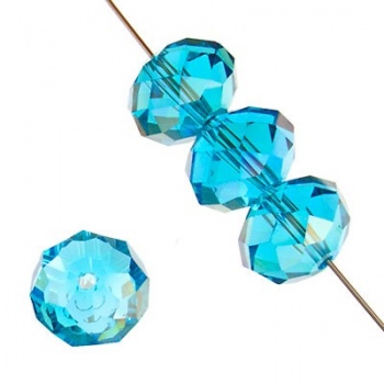 Rondella Cinese Glass 6x4mm Aqua AB