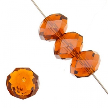 Rondella Cinese Glass 6x4mm Dark Topaz Luster