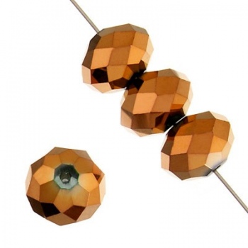Rondella Cinese Glass 6x4mm Metallic Copper