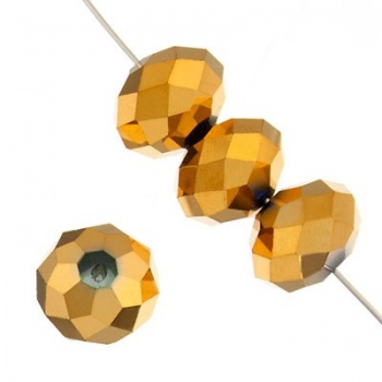 Rondella Cinese Glass 6x4mm Metallic Gold