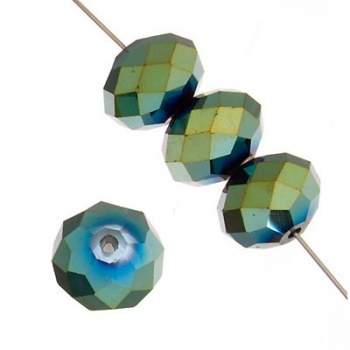 Rondella Cinese Glass 6x4mm Metallic Pyrite