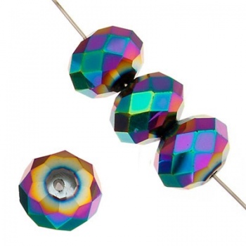 Rondella Cinese Glass 6x4mm Metallic Vitrail