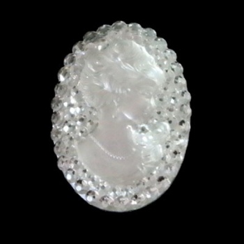 Cammeo Strass Sintetico Donna And Crystal Ovale 25x18mm