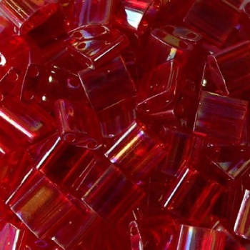 Perline Tila Miyuki Transparent Red AB 5mm