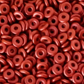 Perline O Bead 4mm Metallic Lava Red