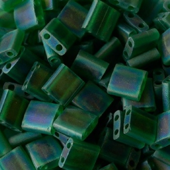 Perline Tila Miyuki Matte Transparernt Green AB 5mm
