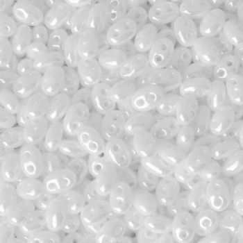 Perline Twin Beads Preciosa 5x2,5mm White Luster