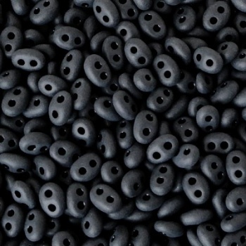Perline Twin Beads Preciosa 5x2,5mm Matte Jet