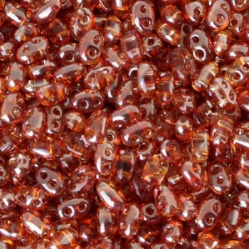 Perline Twin Beads Preciosa 5x2,5mm Lined Crystal Yellow Orange