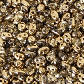 Perline Twin Beads Preciosa 5x2,5mm Metallic Gold