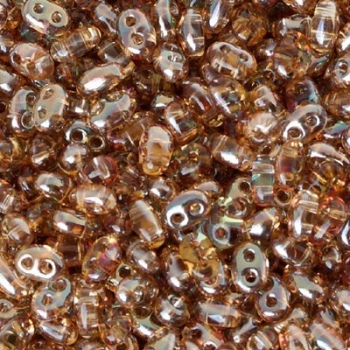 Perline Twin Beads Preciosa 5x2,5mm Topaz Iris