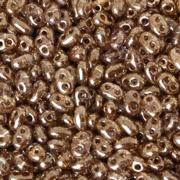 Perline Twin Beads Preciosa 5x2,5mm Crystal Antique Gold