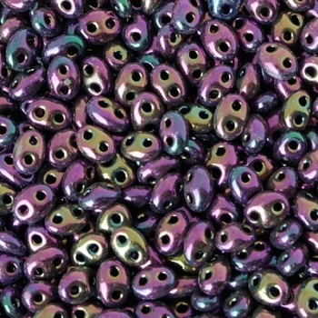 Perline Twin Beads Preciosa 5x2,5mm Iris Purple