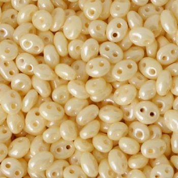 Perline Twin Beads Preciosa 5x2,5mm Opaque Cream