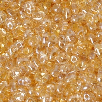 Perline Twin Beads Preciosa 5x2,5mm Lined Transparent Honey