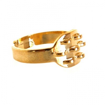Anello Con Sette Anellini Regolabile Dorato