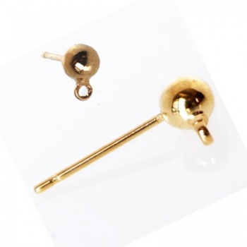 Orecchini Perno Con Pallina 4mm Dorate