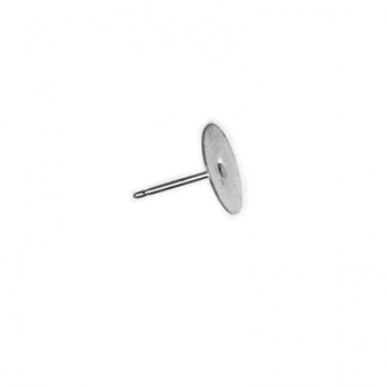 Orecchino Perno Piatto Liscio Argentato Rodio 4mm