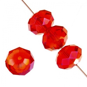 Rondella Cinese Glass 6x4mm Siam Ruby AB