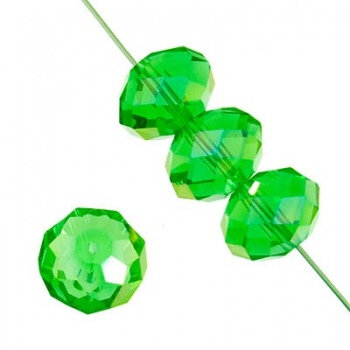Rondella Cinese Glass 6x4mm Peridot AB