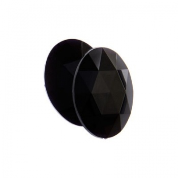 Cabochon Acrilico Ovale Sfaccettato Jet 18x13mm