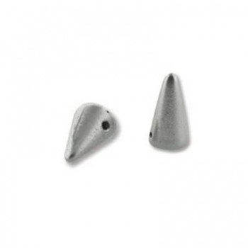 Perline Spikes Crystal Silky Silver 8x5mm