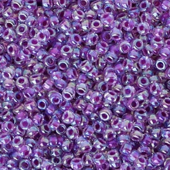 Perline Rocailles Miyuki 11/0 Lined Crystal Raspberry AB