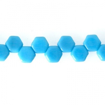 Perline Honeycomb Opaque Blue Turquoise 6mm