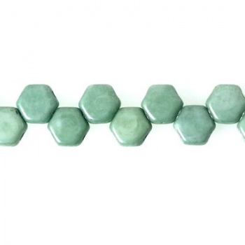 Perline Honeycomb Chalk Green Luster 6mm