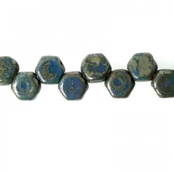 Perline Honeycomb Hodge Blue Picasso 6mm