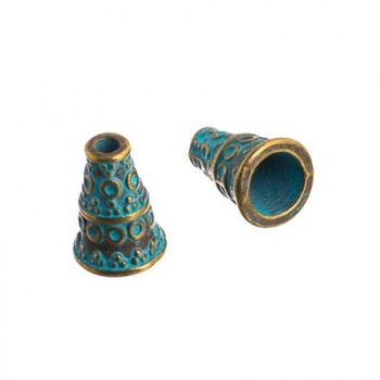 Cono Decorato Martellato Turquoise 10mm