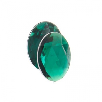 Cabochon Acrilico Ovale Sfaccettato Emerald Green 18x13mm