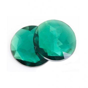 Cabochon Acrilico Tondo Sfaccettato Emerald Green 18mm