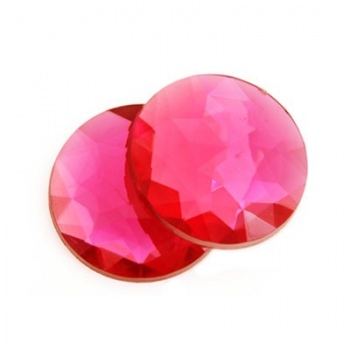 Cabochon Acrilico Tondo Sfaccettato Bright Red 18mm