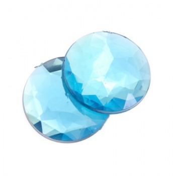 Cabochon Acrilico Tondo Sfaccettato Aqua 18mm