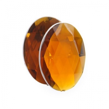 Cabochon Acrilico Ovale Sfaccettato Topaz 25x18mm