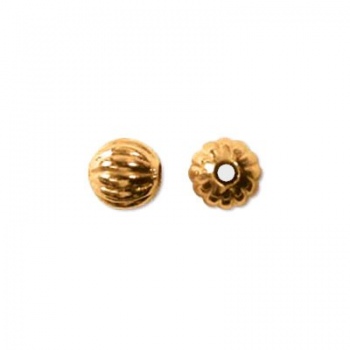 Distanziatore Pallina Rigata Dorata 6mm