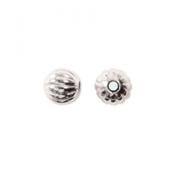 Distanziatore Pallina Rigata Argentata 6mm