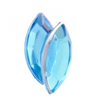 Navetta Acrilico Sfaccettata Aqua 15x7mm