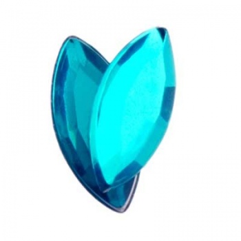 Navetta Acrilico Sfaccettata Turquoise 15x7mm