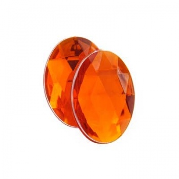 Cabochon Acrilico Ovale Sfaccettato Orange 18x13mm