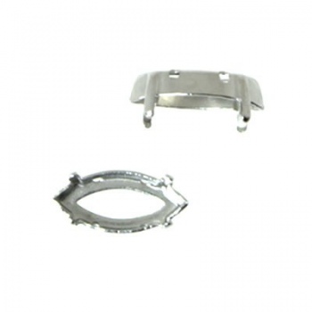 Castone Per Navetta Argentata Rodiata 10x5mm