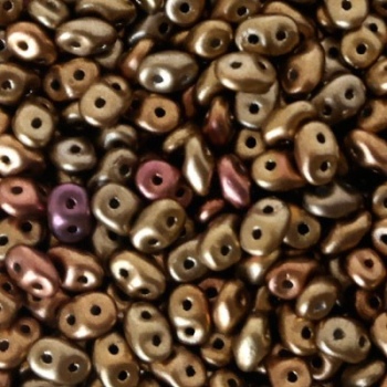 Perline Superduo 2.5x5mm Crystal Gold Rainbow