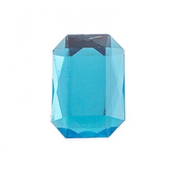 Cabochon Ottagono Acrilico Sfaccettato Aqua 18x13mm