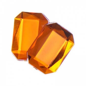 Cabochon Ottagono Acrilico Sfaccettato Orange 18x13mm