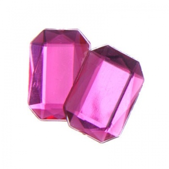 Cabochon Ottagono Acrilico Sfaccettato Fuchsia 18x13mm