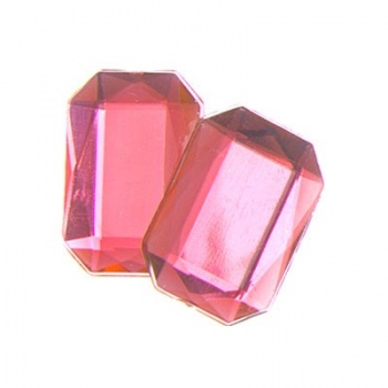 Cabochon Ottagono Acrilico Sfaccettato Hot Pink 18x13mm