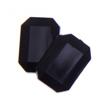 Cabochon Ottagono Acrilico Sfaccettato Jet 18x13mm