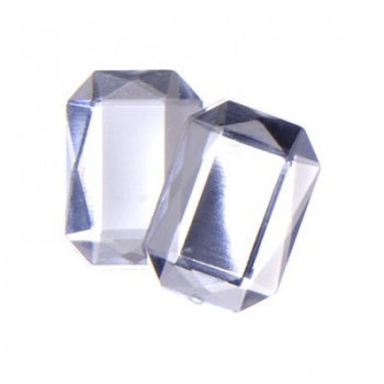 Cabochon Ottagono Acrilico Sfaccettato Crystal AB 18x13mm