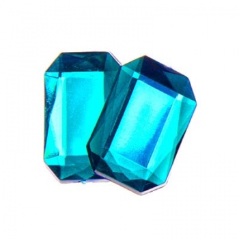 Cabochon Ottagono Acrilico Sfaccettato Turquoise 18x13mm
